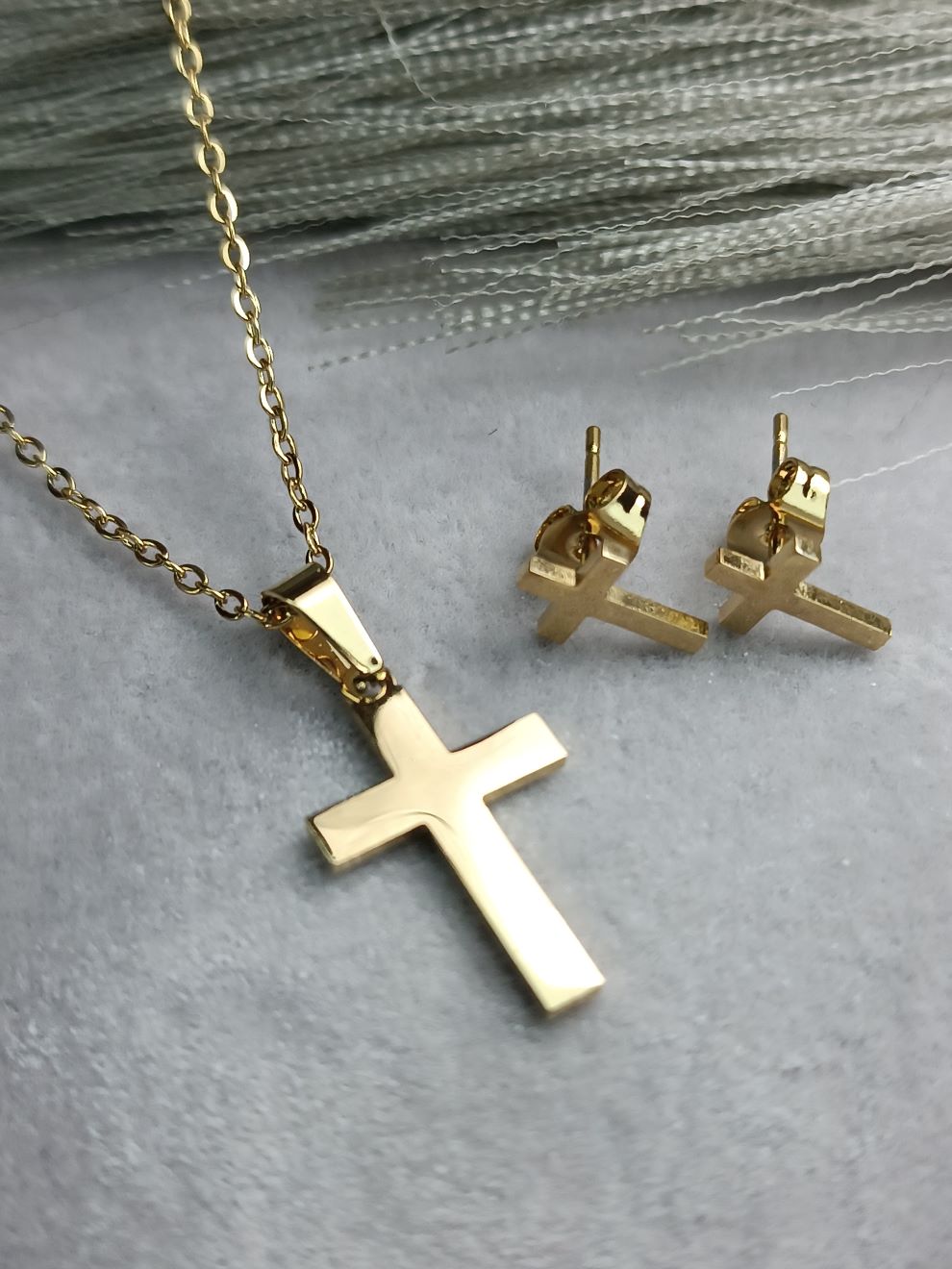 Σετ Σταυρός από Ατσάλι με Αλυσίδα και Σκουλαρίκια, Κομψό και Διαχρονικό (ΚΩΔ:1140) Σετ Σταυρός από Ατσάλι με Αλυσίδα και Σκουλαρίκια, Κομψό και Διαχρονικό (ΚΩΔ:1140)