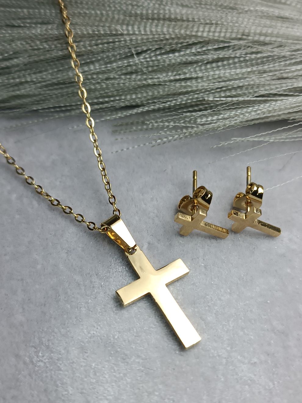 Σετ Σταυρός από Ατσάλι με Αλυσίδα και Σκουλαρίκια, Κομψό και Διαχρονικό (ΚΩΔ:1140) Σετ Σταυρός από Ατσάλι με Αλυσίδα και Σκουλαρίκια, Κομψό και Διαχρονικό (ΚΩΔ:1140)