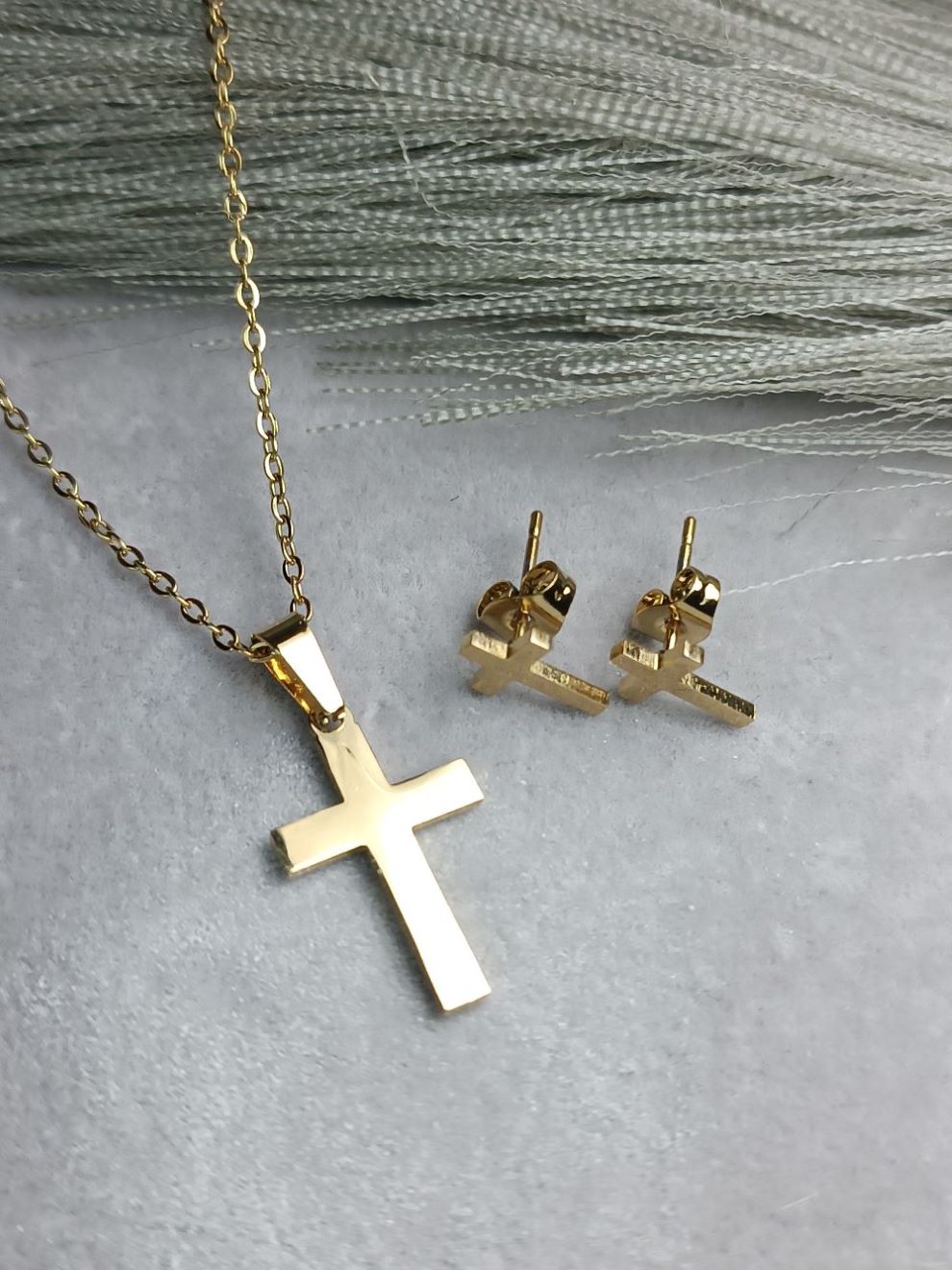 Σετ Σταυρός από Ατσάλι με Αλυσίδα και Σκουλαρίκια, Κομψό και Διαχρονικό (ΚΩΔ:1140) Σετ Σταυρός από Ατσάλι με Αλυσίδα και Σκουλαρίκια, Κομψό και Διαχρονικό (ΚΩΔ:1140)