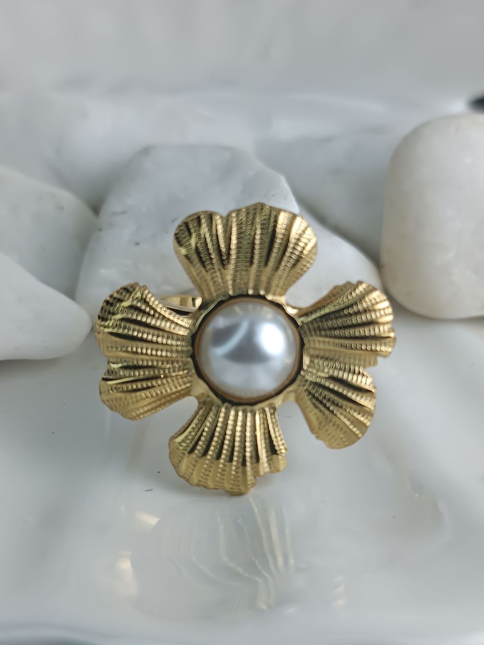 Δαχτυλίδι "Θαλάσσιο Άνθος" – Ατσάλι Επιχρυσωμένο (ΚΩΔ:0041) Δαχτυλίδι "Θαλάσσιο Άνθος" – Ατσάλι Επιχρυσωμένο (ΚΩΔ:0041)