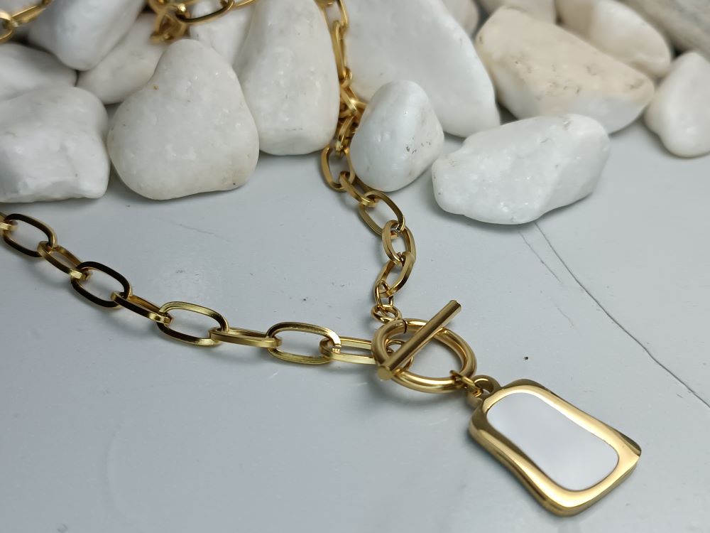 Γυναικείο Κολιέ από Ανοξείδωτο Ατσάλι με Χρυσή Αλυσίδα και Μενταγιόν Mother of Pearl (ΚΩΔ:77119) Γυναικείο Κολιέ από Ανοξείδωτο Ατσάλι με Χρυσή Αλυσίδα και Μενταγιόν Mother of Pearl (ΚΩΔ:77119)