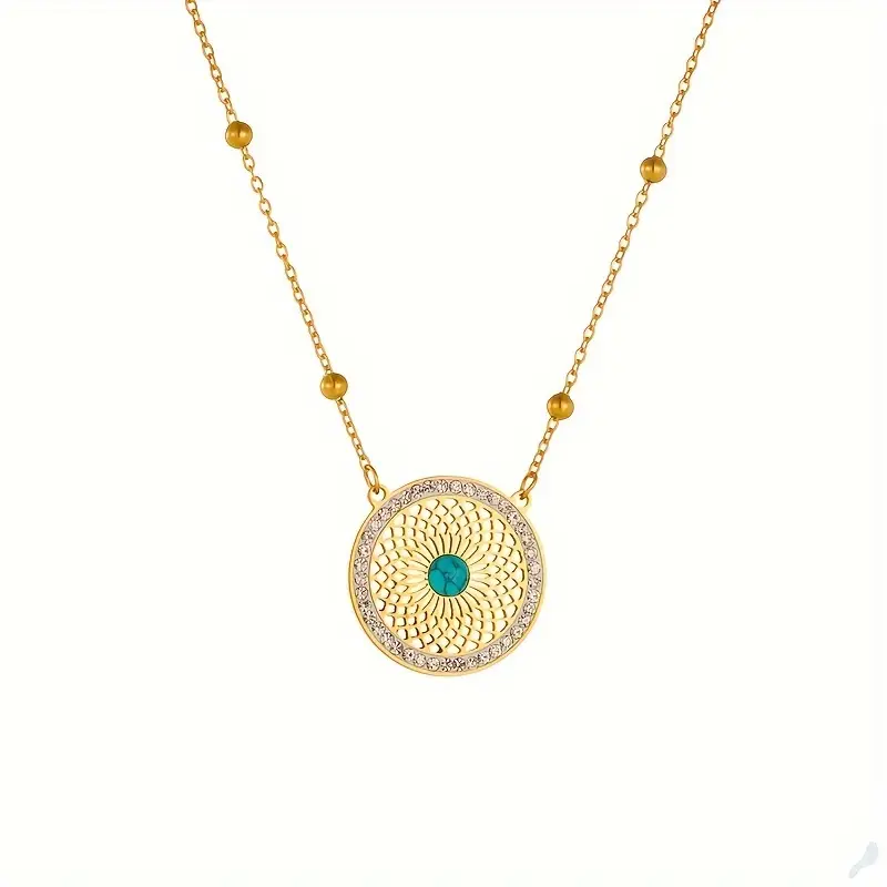 Κολιέ Αλυσίδα με Μπλίλιες και Στρογγυλό Στοιχείο με Γαλάζια Πέτρα (ΚΩΔ552) Κολιέ Αλυσίδα με Μπλίλιες και Στρογγυλό Στοιχείο με Γαλάζια Πέτρα (ΚΩΔ552)