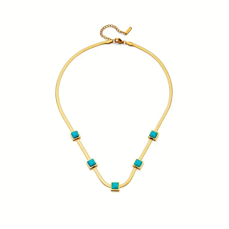 Κολιέ Πλακέ Αλυσίδα από Ατσάλι με 5 Τετράγωνα Τρικουάζ Πετράκια – Μοντέρνο Κοσμημα (ΚΩΔ:77712) Κολιέ Πλακέ Αλυσίδα από Ατσάλι με 5 Τετράγωνα Τρικουάζ Πετράκια – Μοντέρνο Κοσμημα (ΚΩΔ:77712)