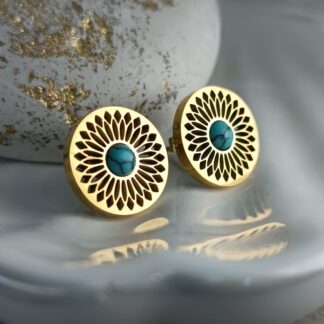 Σκουλαρίκια Στρογγυλά με Σκάλισμα Λουλουδιού & Τιρκουάζ Μπίλια (ΚΩΔ:99155) | Boho Κομψότητα | Kosmimatomania.gr Σκουλαρίκια Στρογγυλά με Σκάλισμα Λουλουδιού & Τιρκουάζ Μπίλια (ΚΩΔ:99155) | Boho Κομψότητα | Kosmimatomania.gr