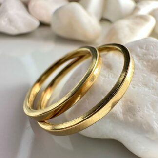 Βέρες γάμου από Ατσάλι Χρυσές (ΚΩΔ:52511)– Ανθεκτικές & Κομψές | Kosmimatomania.gr